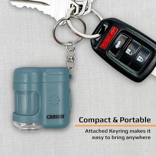 Carson MicroMini 20x LED Lighted Pocket Microscope Keychain - color: Blue