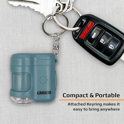 Carson MicroMini 20x LED Lighted Pocket Microscope Keychain - color: Blue