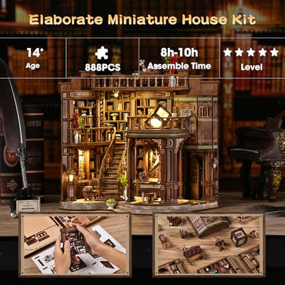 Book Nooks for Adults, DIY Miniature Dollhouse BookNook Kit-Dream Booktore - color: 3d-book Room0