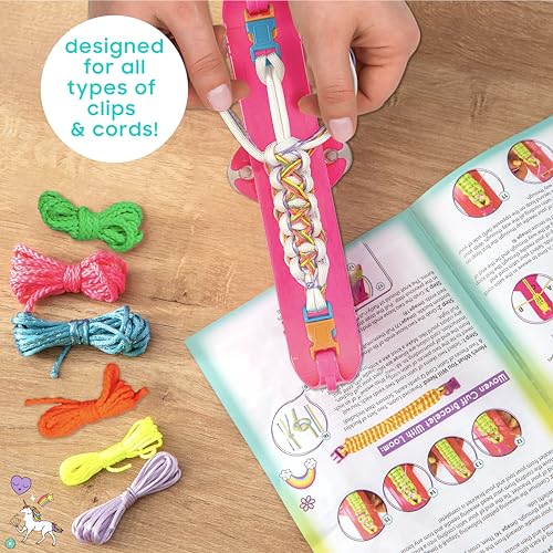 Just My Style Rainbow Bracelet Maker, Jewelry Making Kit with Easy-to-Use Bracelet Maker Tool, Friendship Bracelet Kit, 6 Year Old Girl Gifts, Gifts for Girls, Bracelet Making Kit for Girls - color: Rainbow Bracelet