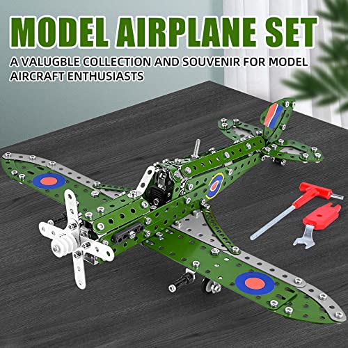 Ferthor Fun STEM Building Toys Model Airplane Kits for Boys 8-12,Airplane Model Scale 1:32 Metal Building Kit,Erector Sets Model Planes for Kids 8-12,Best Airplane Gifts for Hurricane Fighter Fans