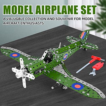 Ferthor Fun STEM Building Toys Model Airplane Kits for Boys 8-12,Airplane Model Scale 1:32 Metal Building Kit,Erector Sets Model Planes for Kids 8-12,Best Airplane Gifts for Hurricane Fighter Fans