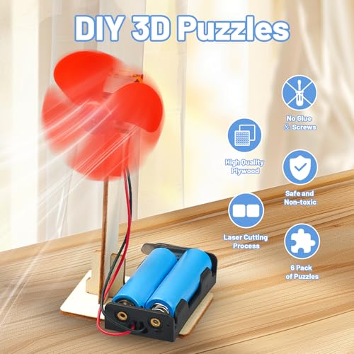6 STEM Science Kits for Kids Age 8-12, Classroom Electric Fan Circuit Kit
