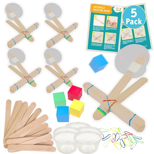 Catapult Kit for Kids, 5-Pack - Mini Catapult Toys STEM Craft, Ages 8+ - size: 5 Pack