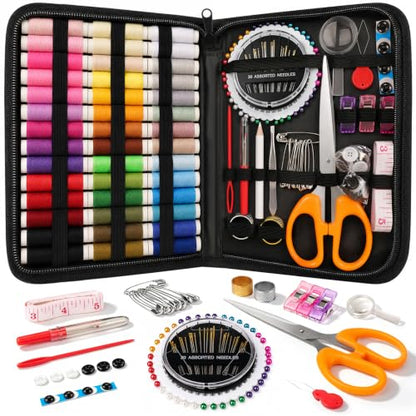 Coquimbo Sewing Kit Travel for Adults Beginner, 160 Pieces Sewing Supplies - color: Black, size: XL