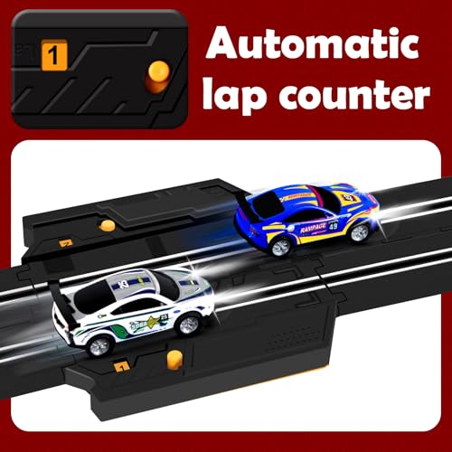30 FT Slot Car Race Tracks Sets Toys for Ages 8-10,1:43 Dual Race Car Track
