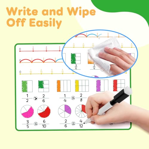12 PCS Fraction Manipulatives Math Games for Kids Elementary