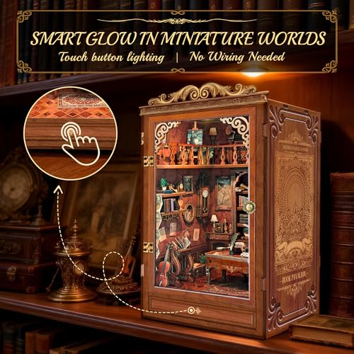 CRIOLPO Book Nook Kits for Adults DIY Miniature Dollhouse Kit for Adults - color: Time Bookstore