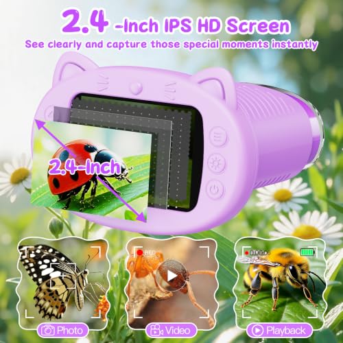 SEEKID Kids Microscope,1000X Handheld Digital Microscope (Purple) - color: Purple