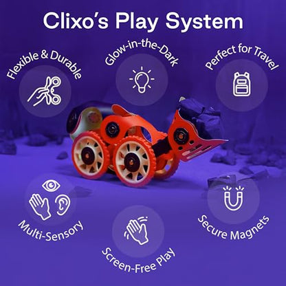 Clixo Mars Rover Pack, Glow STEM Space Magnetic Building Toys (30 Pc, 6+) - size: 30 Piece Pack