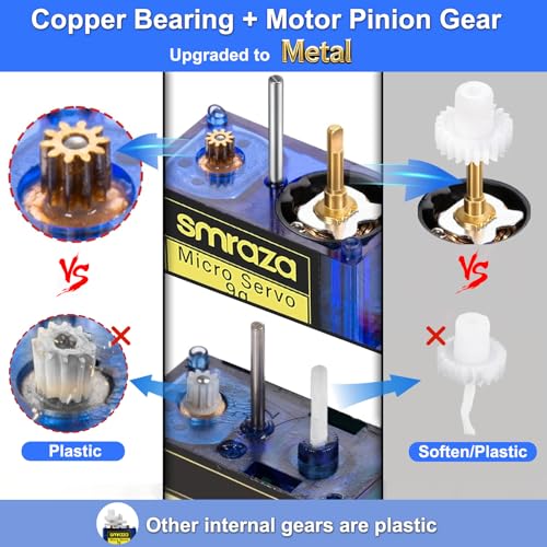 Smraza SG90 9G Micro Servo Motor Kit Metal Gear for Arduino RC Plane 10 Pcs - size: 10