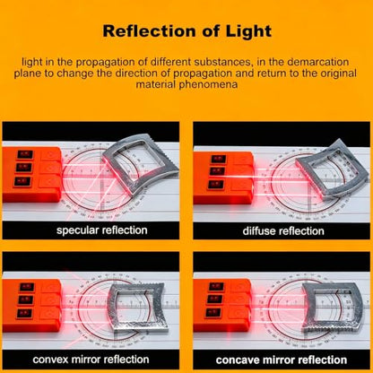 EXBEPE Physics Optics Experiment Set Prisms Convex Lens Triple Laser Refraction School Light Refraction Reflection Learning Educational Science Kits