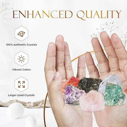 Wyspell Cancer Crystal Set - 6 Raw Cancer Healing Stones - Zodiac Gifts - color: Cancer
