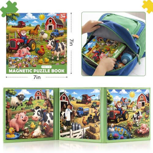 Biarek Farm Animals Magnetic Puzzles for Kids 3-5, 37-Piece Travel Set - color: Farm Animals - 37 Pieces