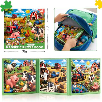 Biarek Farm Animals Magnetic Puzzles for Kids 3-5, 37-Piece Travel Set - color: Farm Animals - 37 Pieces