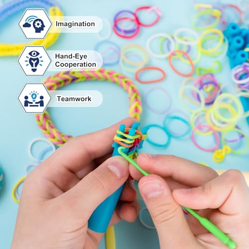 MECCANIXITY 600 Pcs Loom Rubber Bands Kit with 25 Pcs S-Clips 1-Hook Rubber Bands Refill Bracelet Making Kits for Weaving DIY Handcrafts Gift, Purple - color: Purple