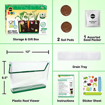 Creative Kids Miracle GRO Root Viewer Garden Kit - Educational STEM Set with Soil & Seeds for Kids Age 6+, Plant Growing Science Lab - style: My First Root Viewer