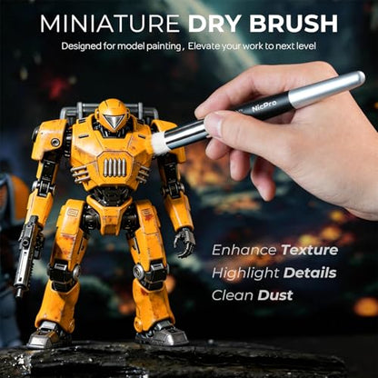 Nicpro Miniature Paint Brushes Drybrush - 31PCS Model Paint Brush Set - size: 31 PCS