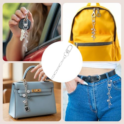 Hzopcw 20pcs Keychain Making Kits for Bag Charm, Silver - color: B-20pcs-Silver