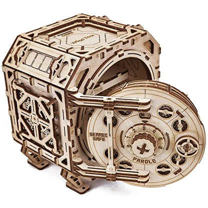Wood Trick Safe Locker Puzzle Box 3D Wooden Puzzles for Adults to Build - color: Geared Safe