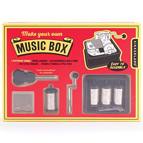 Kikkerland DIY Build Your Own Hand Crank Music Box Mechanical Movement Tool Kit, Custom Songs, Gifts for Music Lovers - style: Make Your Own