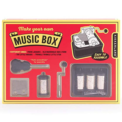 Kikkerland DIY Build Your Own Hand Crank Music Box Mechanical Movement Tool Kit, Custom Songs, Gifts for Music Lovers - style: Make Your Own