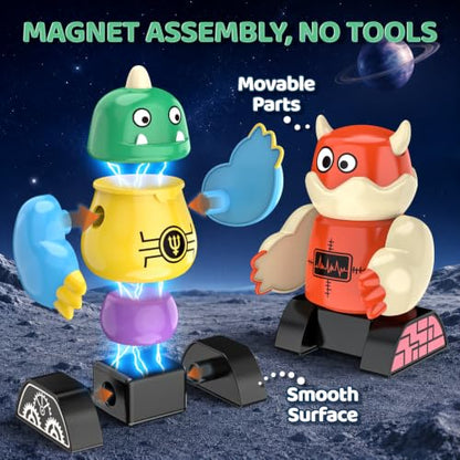 Magnetic Robot Building Toy, STEM Magnet Monster Toys Set for Kids Age 3-5 - color: Monster