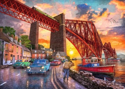 Ravensburger - Forth Bridge at Sunset - 1000 Piece Jigsaw Puzzle - Stunning, Vivid Colors - Serene, Picturesque Bridge Scene from Yesteryeary - Puzzles for Adults