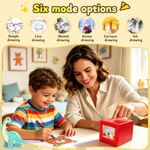 AI Voice Sticker Printer for Kids, Inkless|Wireless|Rechargeable Portable AI Mini Sticker Maker for DIY Arts and Crafts,3 4 5 6 7 8 9 10 11 12 Year Old Boys Girls Birthday Gift