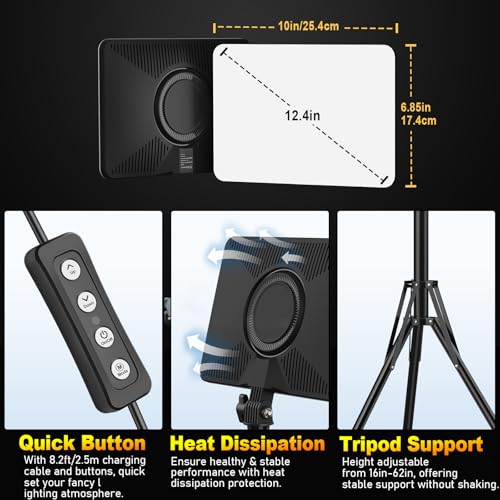 30W Upgraded Photography Lighting Kit, Anautin 1-Pack LED Video Lighting for Video Recording, 3700Lux Studio Lights with Tripod Stand for Photography, Streaming, Gaming, Podcast, Filming, Vlogging - size: 1-Pack, style: 30W Video Light