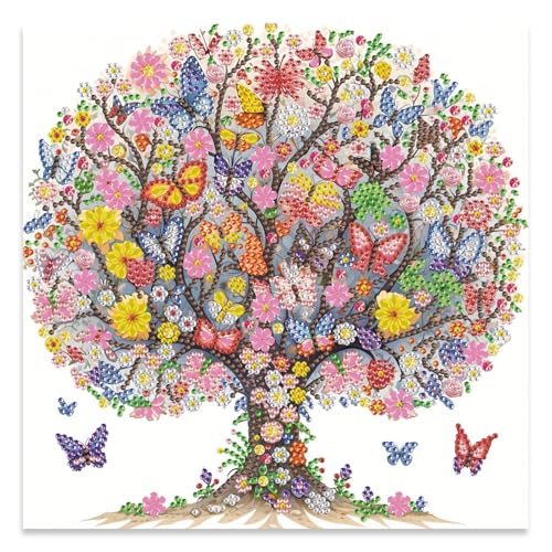 JATOK Diamond Art Kits for Adults, Tree of Life, Special-Shaped Gems - color: Indigo