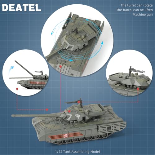 SEBUNAS 1/72 Scale T14 Military Tank Quick Build Model Russia Vehicle - color: 2.t14
