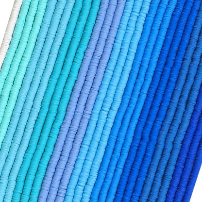JMUQ 28 Strands Blue Clay Beads Bracelet Making Kit, Friendship Preppy Flat Polymer Clay Heishi Beads for Bracelets Jewelry Making Kit, DIY Arts and Crafts Gifts - color: Blue Series