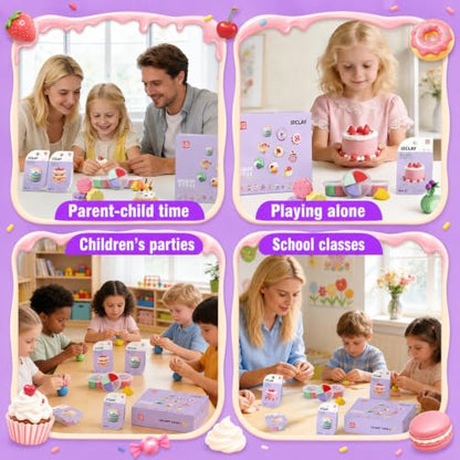 Air Dry Clay Kit -12 Desserts Modeling Clay for Kids Arts and Crafts - color: #06Purple- Dessert House