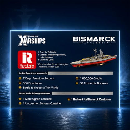 Reobrix World of Warships Bismarck Battleship Building Block Sets 3462PCS