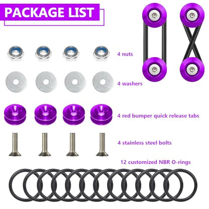 BFXM Universal Bumper Clips, Front Rear Bumper Quick Release Kit - color: Purple, size: 2set