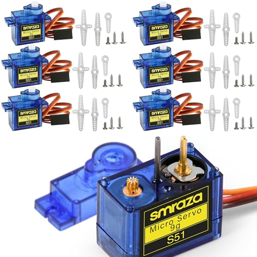 Smraza SG90 9G Micro Servo Motor Kit Metal Gear for Arduino RC Plane 6 Pcs - size: 6