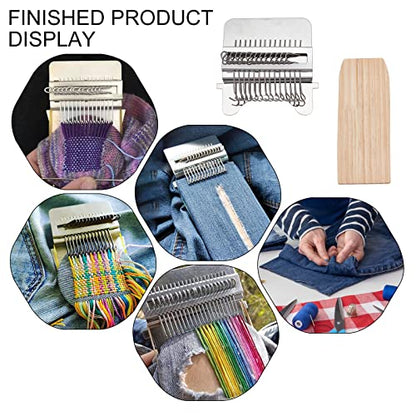 arricraft Wood Knitting Looms, Mini Weaving Frame Loom Kit with Pin Rubber Findings for DIY Weaving Arts, Repair Clothes, Mending Jeans