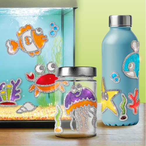 Imagimake DIY Jelly Stickers - Ocean, 10 Stickers, Low-Mess Art Kit - style: Ocean