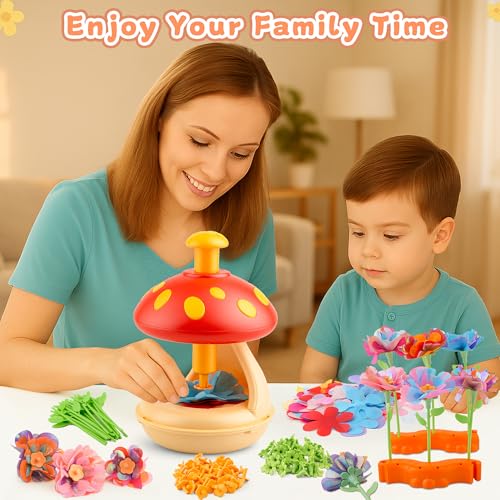 SZBZ Fabric Flower Bouquets Craft Kits, DIY Arts and Crafts for Kids 4-6-8,Press-to-Create Flower Maker, Flower Craft Kits Toys Valentines Day Gifts, Birthday Gifts for 4 5 6 7 8+Year Old Girl