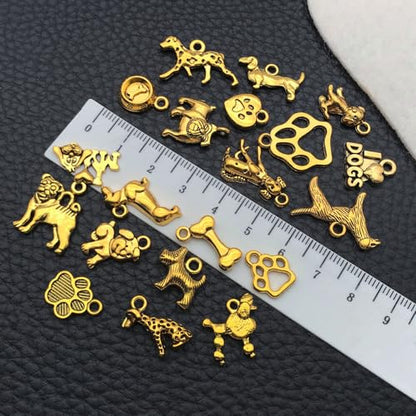 WOCRAFT 60pcs Antique Gold Dogs Charms for Jewelry Making Sets DIY Necklace Bracelet Keychain Crafting Charms Kit Craft Supplies (SN858) - color: Antique Gold, size: Dogs Charms