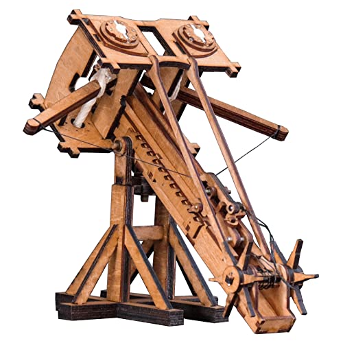 YAQUMW The MINI Roman Ballista Europe Medieval Siege Chariot Wooden Catapult DIY 3D Puzzles Model Kits STEM Projects Tabletop Toys