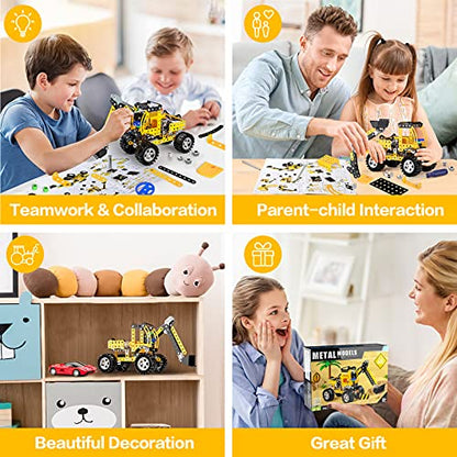 Lucky Doug Stem Building Projects Toys for Kids Boys 8 9 10 11 12 Year Old, Metal Building Construction Model kit, Building Blocks DIY Toy - style: 9904
