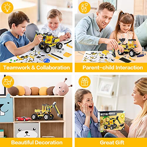 Lucky Doug Stem Building Projects Toys for Kids Boys 8 9 10 11 12 Year Old, Metal Building Construction Model kit, Building Blocks DIY Toy - style: 9904