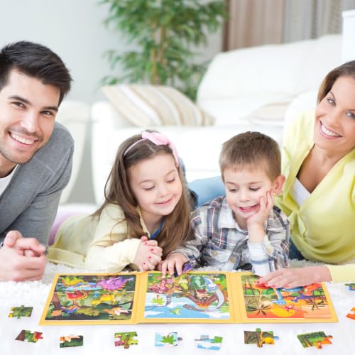 LovesTown Magnetic Puzzles Book, Dinosaur, 48 Piece - size: Medium, style: Dinosaur