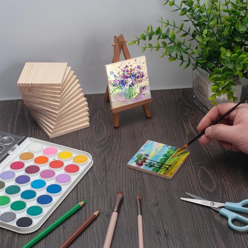 Wooden Blocks for Crafts,1/4″ Thick 3″ X 3″ Wood Squares for Crafting, Blank Unfinished Wood Blocks Pieces Planks Wooden Board for Paintings, DIY Plaques & Signs, Woodworking, Architectural Models - size: 3″x3″x1/4″ - 16PCS