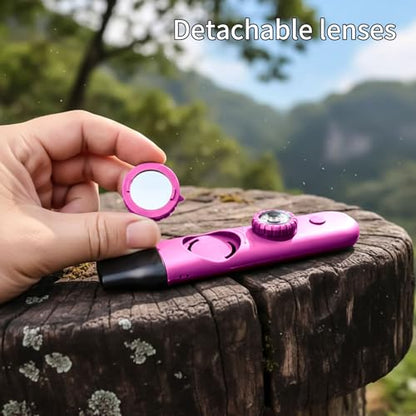 Multifunctional Survival Emergency Whistle for Kids with Compass Hiking Survival, Thermometer & Neck Lanyard | Emergency Safety Gear for Hiking, Camping, Kayaking, Boating, Climbing - color: rose purple2pcs