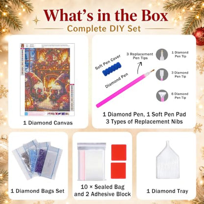 AUKELHJ Christmas Diamond Art Kits for Adults, Diamond Painting, 12x16 Inch - color: 03-Christmas, size: 12X16 inch