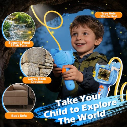 Kids Endoscope Borescope Toys, Snake Scope Camera with Light for Kids, Outdoor Exploration STEM Science Educational Toy Gifts for 4 5 6 7 8 9 10 Year Old Boys Girls