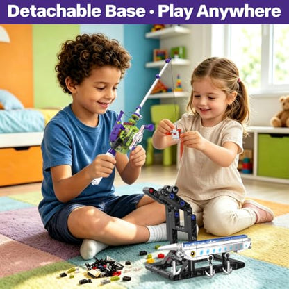 Mechanical Fishing Rod Building Set, STEM Engineering Kit for Kids